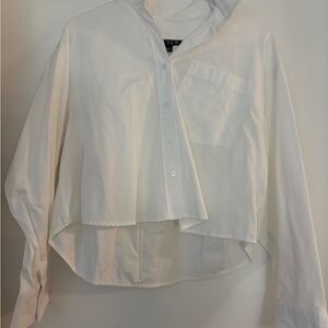 J. Crew Etienne Cropped White Shirt